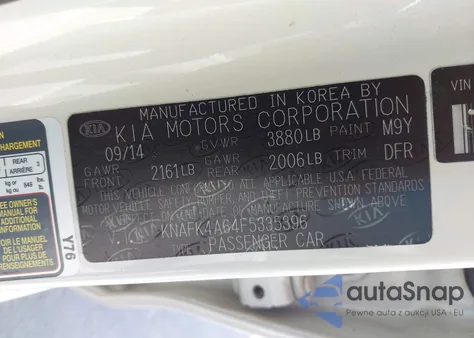 2015 Kia Forte Lx из США, поврежденный, VIN KNAFK4A64F5335396